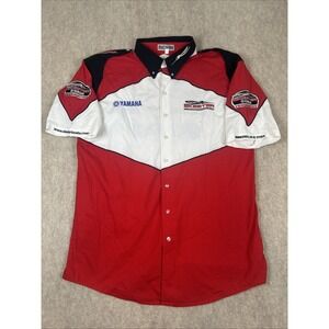 Vintage 90's Men's Essential Yamaha Racing Button Up Shirt Size XL!